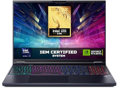 Acer Predator Helios Neo 16 AI PHN16-73 Gaming Laptop - Intel Core Ultra 9 275HX, 16GB, 1TB Gen4 SSD, NVIDIA GeForce RTX 5070Ti, 16 WQXGA 240Hz, Windows 11, Black