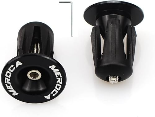 FOMTOR Bouchon de Guidon, 1 Paire Bouchons d'extrémité de Barre de Vélo, Noir Bar Ends VTT Bouchon de Cintre Velo Embout Guidon Velo en Aluminium, pour vélo de Route, VTT, BMX