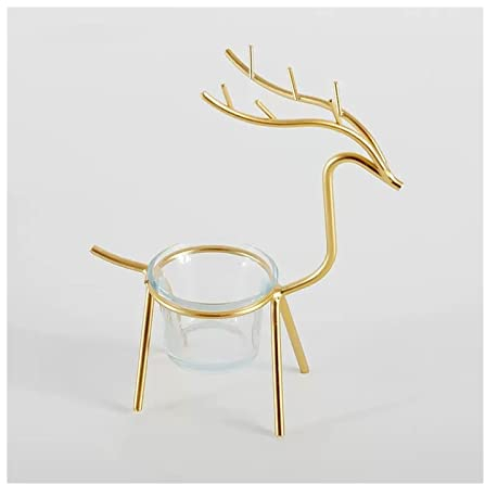 Kerzenhalterhalter Kreativer Hirsch Kerzenhalter Dekoration Wohnzimmertisch Romantisches Candlelight Dinner Requisiten Ornament Kandelaber (Color : Gold)