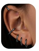 KRFY Small Creole örhängen för dam herr set kirurgiskt stål brosk huggie örhängen 6/7/8/9/10 mm piercing smycken små gångjärn ärmar örhängen silver, Sterlingsilver Roséguld Silver Sterling silver