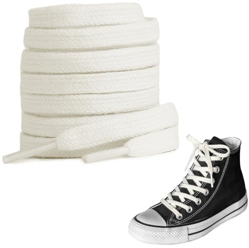 UamGlsob Lunghi Lacci Per Scarpe Per Converse Alta High Top Sneakers, 8 mm Lacci Piatti In Cotone Premium Per Ginnastica