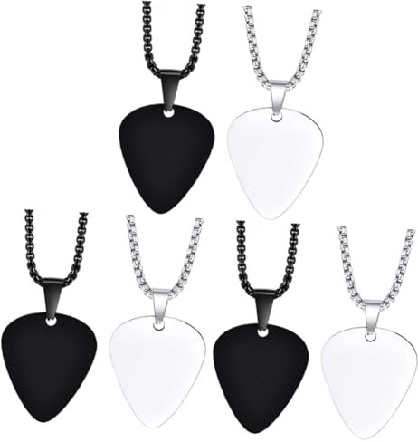 Toyvian 6stücke Gitarren-pick Halskette Edelstahl Schmuck Für Frauen Und Männer Modisches Für Gitarrenliebhaber Rockige Musik-dekoration Einzigartiger -pick