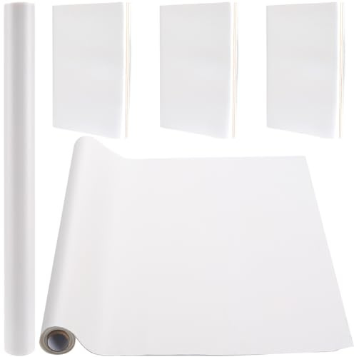 CRASPIRE 31.5 x 16.5 Buchtuch Aus Kunstleder, Weiß, Für A3-A8-Bücher, Bindung, Glatte PU-Oberfläche, Polyurethan-Beschichtete Vlies-Basis, Schutzfolie, Buchumschlag, Album, Scrapbooking, DIY, Buchtuch