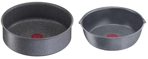 Tefal Ingenio Sauteuse 24 cm, Induction, Revêtement antiadhésif, Compatible lave-vaisselle & Ingenio Poêle 22 cm, Induction, Revêtement antiadhésif, Multi-usages, Empilable