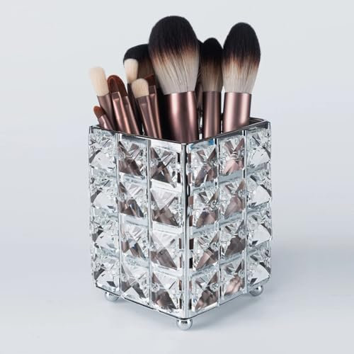 HARLIANGXY Organizador de brochas de maquillaje, soporte para pinceles de cosméticos cristal, Adecuado para pinceles de maquillaje, delineadores de ojos, máscaras de pestañas, bolígrafos, etc.