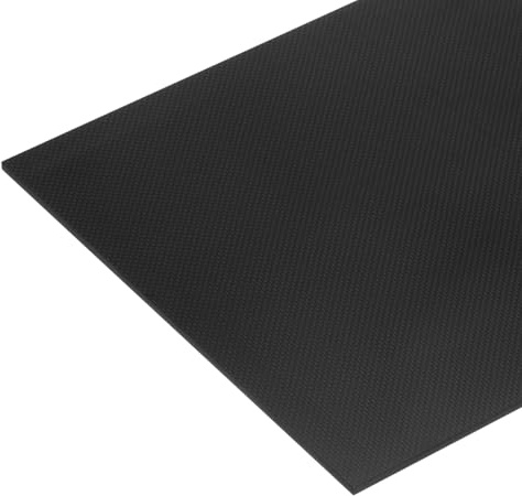QUARKZMAN Carbonfaserplatten 240 x 240 x 4mm Glänzende 3K Carbon Fiber Sheet Oberfläche Pultrudierte Flache Kohlefaserplatte Leinwandbindung Panelplatte für Drachen RC Flugzeug