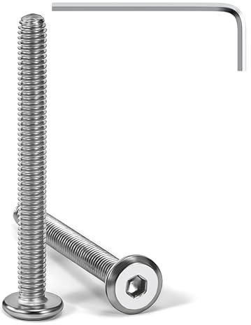 Tunejoy Viti a Testa Piatta M4 x 40 mm Vite a Testa Esagonale Bulloni in Acciaio Inox A2 V2A Bulloni per Mobili con Chiavi a Esagono Filettatura Completa 20 Pezzi