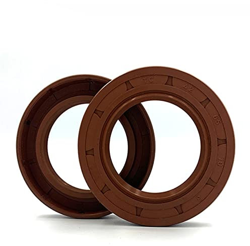 MEYINGOU Deckel des Wellendichtrings Doppellippe, ID 15 mm TC-Öldichtungsskelett, braune Fluor-FKM-Fluorkautschuk-Hydraulikfeder, TC-Ringdichtung, Dichtungslippe(15x35x7)