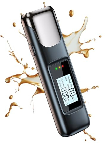 Ailan Etilometro Portatile, Tester per Alcol Certificato, Alta precisione con Ricarica USB, Display Digitale LCD con Funzione di avviso per Uso Domestico o per Feste