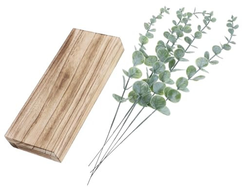 YARNOW Holz Wandvase Für Dekoration Rustikales Wandpflanzgefäß Mit Eukalyptus Wandmontierte Blumenvase Für Wohnzimmer Schlafzimmer Küche