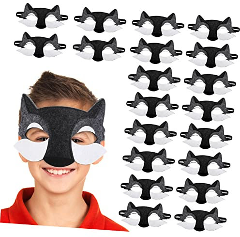 Toyvian 20pièces Masque Loup Feutre Pour Garçon Fille De Masques De Cosplay Pour Fête Halloween Et Mascarade Accessoire Pour Et