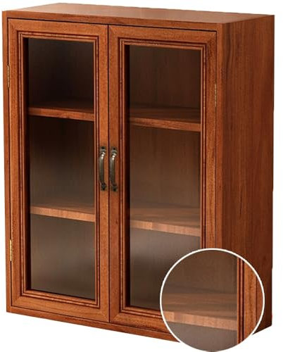 Sammlervitrine aus Holz mit 6 Etagen, mit Glastüren, stehender Kurio-Schrank für Schlafzimmer, braunes Bücherregal für Blindboxen, Aufbewahrung, Organisieren und Präsentieren von Figuren (39,6 x 13 x