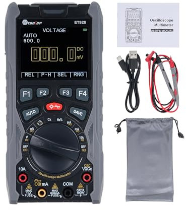 Vislone 3-in-1-Oszilloskop, Multimeter, Signalgenerator, 6000 Stellen, Zählen von elektrischem Strom, Spannung, Kapazität, Widerstand, Diode, Frequenz, Ein/Aus-Tester, Datenspeicherung, Frequenz