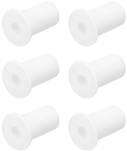 sourcing map 6Pcs Wall Grommets for Cables, 3/4(19mm) Silicone Cable Wall Bushing Feed Through Cable Routing Kit with 7mm Hole Accessories Pass Through for Ethernet, White No Thread