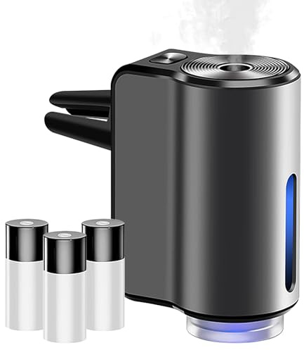 Deodorante per auto, 3 modalità, per auto, diffusore di aromi per auto, a ultrasuoni, automatico (nero)