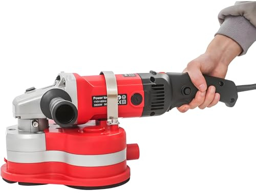 HEIHEIZI Levigatrice Diamantata Elettrica-Diametro Levigante 220mm - 3 Dischi Diamantati - Smerigliatrice per Cemento 4200W per Levigare Superfici in Pietra/Calcestruzzo/Rimozione Malta Sottile