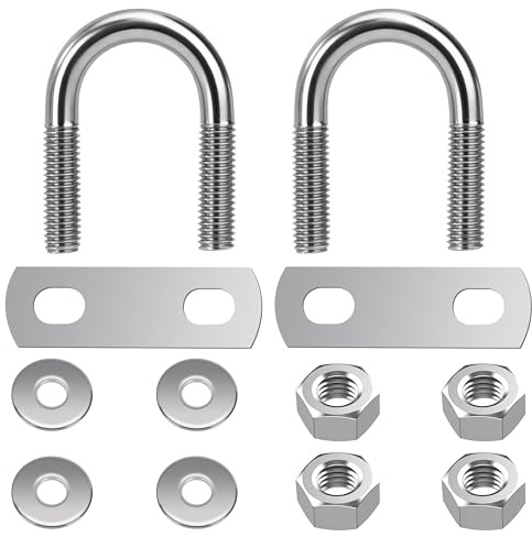 Tunejoy Bullone U Rotondo M8 Bulloni a U in Acciaio Inox Larghezza Interna: 22mm Altezza: 49mm per Tubi Barche Macchina 2 Pezzi