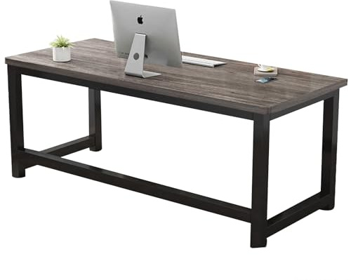 XIGOUZIQU Computertisch Schreibtisch massiv Computertisch Konferenztisch Holzwerkstoff stabil und langlebig for Stabilität Büro, Zuhause(Gray,100cm(39.37in))