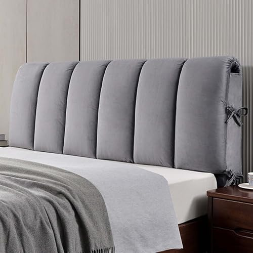 Fodera imbottita per testiera letto in metallo, cuscino per testiera letto matrimoniale, con supporto per la schiena, grigio, 120 x 50 cm, accessorio elegante per il letto per comfort e protezione