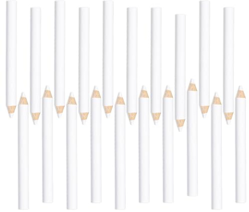 Geukmun 20PCS White Tailors Chalk Pencils for Fabric Marking, Sewing Chalk Markers for Quilting Dressmaking, Fabric Pens Permanent for Clothes, DIY Crafts
