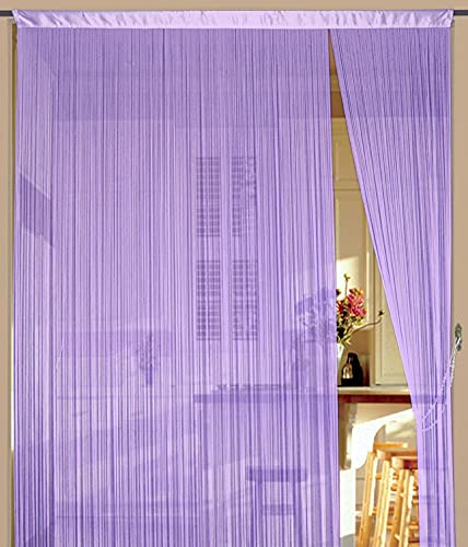 Kaikoon Fadenvorhang Vorhang Fadenstore Fadengardine Messe 90 cm x 240 cm (BxH) Flieder Neu