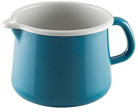 Riess, 0672-010, Schnabeltopf Ø 12cm, AQUAMARINBLAU, Emaille, Vol. (rec.): 1,0 Liter, Made in Österreich, LBH: 19,0x13,6x11,0cm, 0,450kg, Induktionskocher kompatibel, Gasherd geeignet, Ofenfest