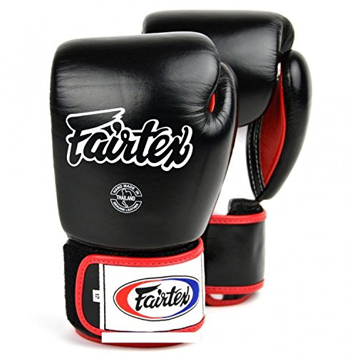 Fairtex Gants de boxe bgv1 – Black – Gants de boxe MMA Muay Thai Kick Boxing Sparring en cuir 14 oz noir
