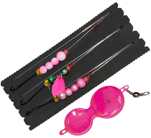 Dieter Eisele System 70cm 0,40mm pink - 3 Vorfächer + Buttlöffel, Gewicht:30g