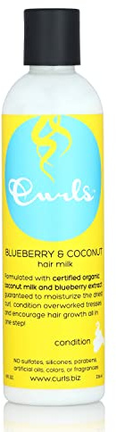 Curls Blueberry Bliss Blueberry & Coconut Hair Milk - 8 fl oz, Leave In Conditioner and Styler, Moisturizing & Nourishing, for Curly, Natural, and Coily Hair