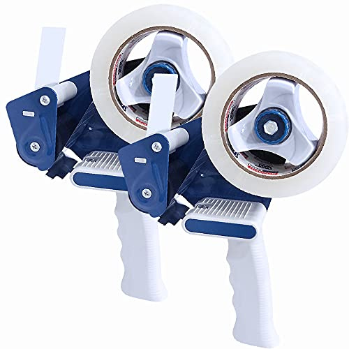 Heavy Duty Packing Tape Gun for 2 Width Tape, Hold up to 180 Yards Length roll, Plus 1 Roll of Heavy Duty Packing Tape 1.88 in x 60 yd x 2.7 mil, Perfectape Brand, 2-Pack