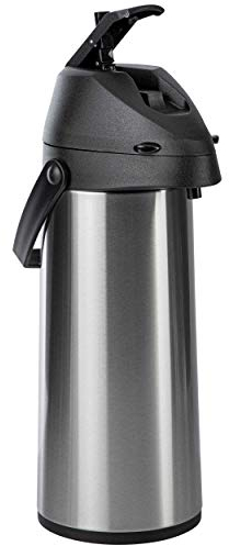 ONVAYA® Airpot Pumpkanne | 1,9 Liter | Isolierkanne | Thermoskanne | Getränkespender | Edelstahl mattiert | Kaffeekanne | Doppelwandig