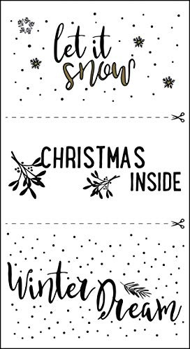 Rayher 50105000 let it snow Deko-Abziehmotive, Wasserschiebefolie Transfer Sticker, 2 Bogen, 10 x 16 cm