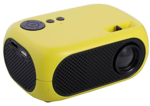 Uxsjakjsd Miniproyector Portátil 360P LED con Cable para Teléfono Móvil, con Altavoz y Control Remoto, para Acampar Al Aire Libre, Enchufe de la UE.