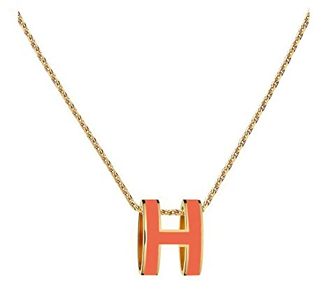 Yuangu Classic Letter Design 18K Gold Plated Womens Necklace Colorful Color Optional Women's Pendant, 18 inches, 18K Gold Plated