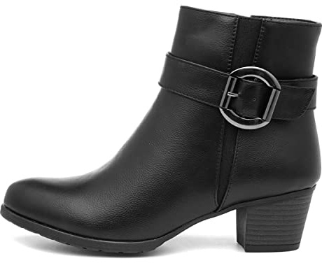 Lilley May Womens Black Heeled Ankle Boot - Size 8 UK - Black