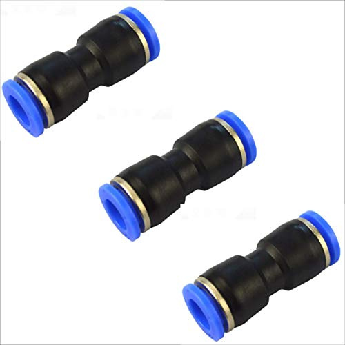 IQS Pneumatik Schlauchverbinder 6mm 3er Set für Pneumatikschlauch Steckverbinder Druckluftverbinder gerade