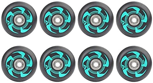 SSCYHT 90A Inline Skate Wheels Hockey Wheels (8 Wheels w/Bearings) Replacement Wheel for Children and Adults Inline Skate,Green,76 mm