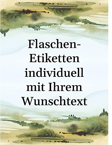 Flaschenetiketten mit Text personalisiert - 8 Etiketten Wein & Sekt Flaschen | Premium Flaschen-Aufkleber selber gestalten – Hochzeit, Geburtstag, Weihnachten, Geschenk Sticker – Italien Frankreich