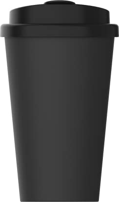 Gobelet isotherme pour café à emporter, en plastique biologique, 350 ml, sans BPA et 100 % recyclable, fabriqué en Allemagne, avec couvercle, pour le bureau, la voiture, l'école, etc. (ardoise)