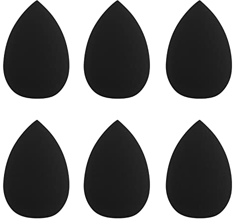 Sibba Polvere Puff Beauty Blenders 6 Pezzi Spugna Trucco Trucco Trucco Fondotinta Correttore Cosmetico Supporto Mini Lavaggio Set Piccoli Pennelli Strumenti (Nero)