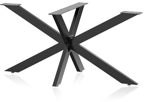XPOtool Pied de Table Spider Piètement en Acier 71x78x150cm Forme Araignée en Noir Support Surface Travail Pied de Meuble Matériel de Fixation Pied de Meuble