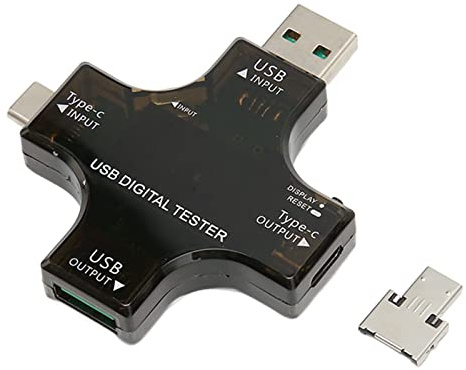 Sxhlseller 2 en 1 Type C USB Testeur Écran Couleur LCD Multimètre Numérique, USB C Testeur Affichage Tension Courant Wattmètre Prise en USB + Type C + Micro USB 3.6‑32V