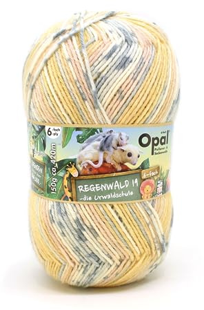 Opal Regenwald 19 (420m) 6-fädiges Garn - Wollmischung, zum Stricken warmer Socken mit einzigartigen Farbmustern, 11342, 1 x 150g