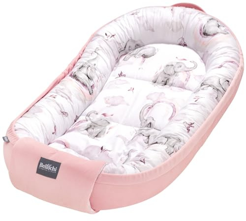 Bellochi Nido per neonato | Lettino per neonati | 100% cotone | 90 x 60 x 12 cm - con bordi protettivi | 0-9 m | Habarigani
