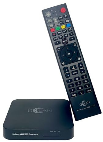 Ustym 4K OTT Premium Smart TV Box con 2 modalità software: Define OS & E2 Linux Ricevitore TV satellitare a IP per TV, Mediathek, YouTube, Internet Radio Multiboot M@te