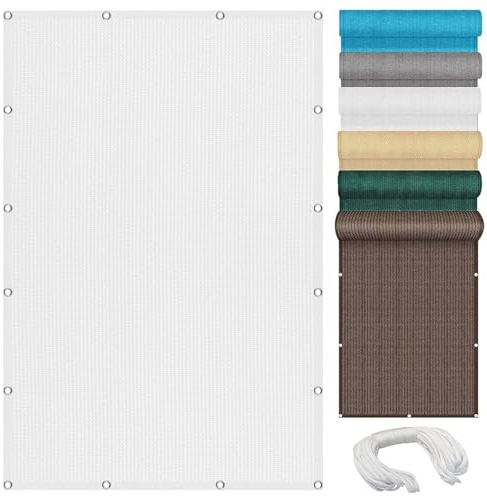Voile d'ombrage Toile Ombrage 3.4 x 5.5 m, Anti 98% UV Contre Le Vent Anti-déchirure, Maille De Jardin Bâche D'ombrage Filet, Filet dombrage Rectangle, pour en Plein air, Jardin, Blanc
