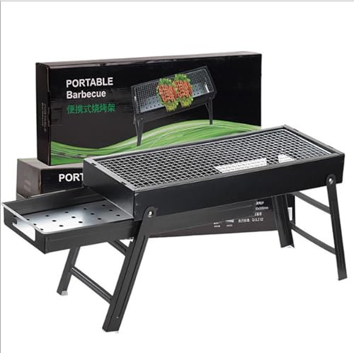 Outdoor-Grill, Picknick, Holzkohlegrill, Zuhause, Balkon, Esstisch, Garten, Camping, Holzkohlegrill, Tragbarer Klappgrill(Size:Large size 60 * 22 * 32 (cm))