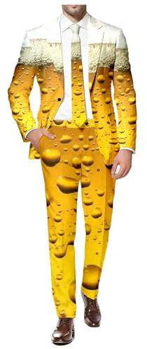 Bauzuoyo Tuta da uomo per Oktoberfest, costume da birra, costume da carnevale, feste, cosplay, vestito fantasia, stampa 3D, giacca da uomo e pantaloni da tuta, 2 pezzi