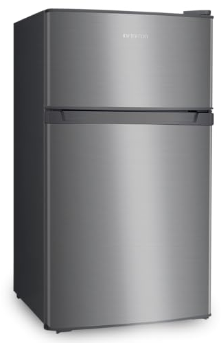 INFINITON | Frigorifico FG-A82I2P | Dos Puertas | Capacidad 85 L | Descongelación DEFROST | Alto 85 Cm | Clase Energética A+ /F | Temperatura Regulable | Color Inox |