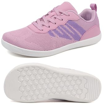 Treer Chaussures Pieds Nus Femme Été Chaussures Pieds Larges Légères Barefoot Confort Chaussures Minimalistes avec Semelle à Chute Zéro Barefoot Shoes Running Sneakers